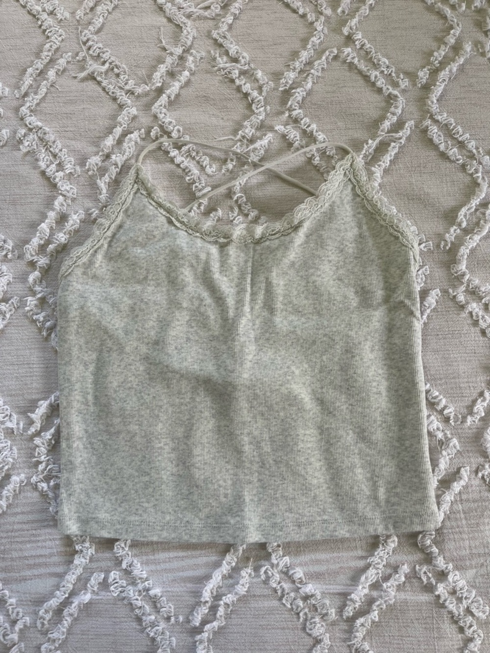 American Eagle Gray Cropped Tank Top